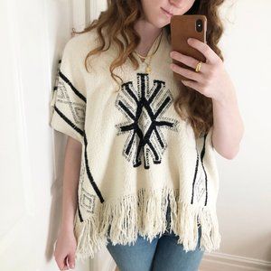 Ulla Johnson Boho Morelos Knit Embroidered Poncho